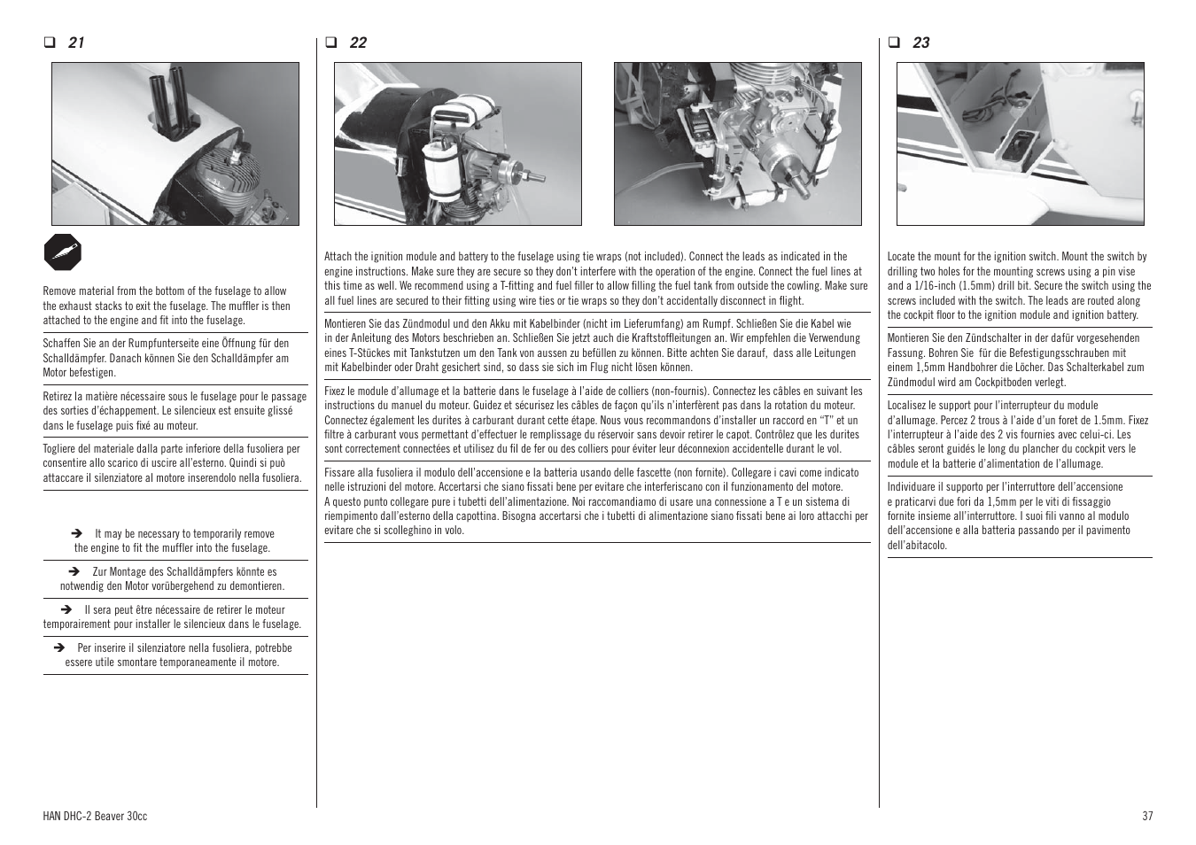 Hangar 9 DHC-2 Beaver 30cc ARF (2 boxes) User Manual | Page 37 / 68