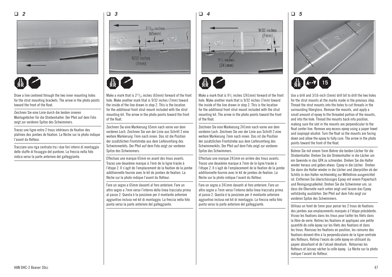 Hangar 9 DHC-2 Beaver 30cc ARF (2 boxes) User Manual | Page 47 / 68