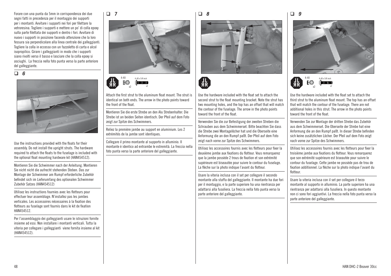 Hangar 9 DHC-2 Beaver 30cc ARF (2 boxes) User Manual | Page 48 / 68