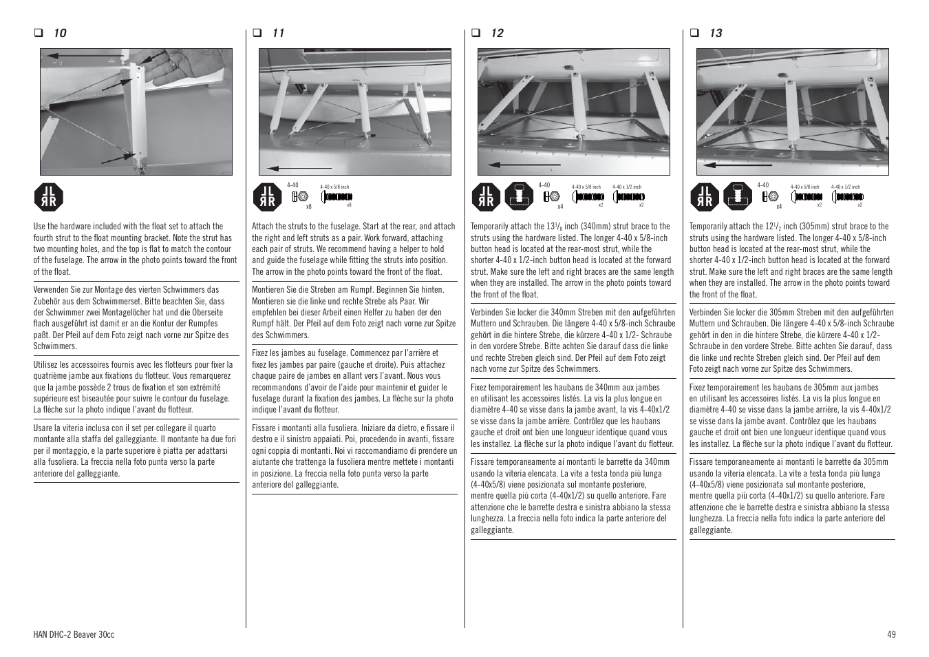 Lr l r | Hangar 9 DHC-2 Beaver 30cc ARF (2 boxes) User Manual | Page 49 / 68