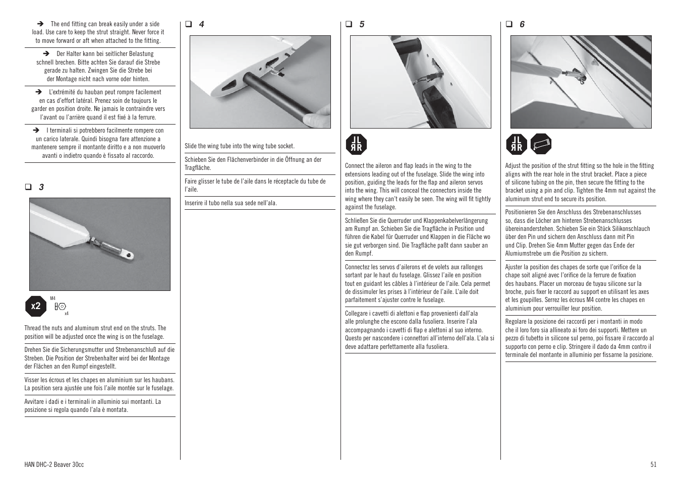 Hangar 9 DHC-2 Beaver 30cc ARF (2 boxes) User Manual | Page 51 / 68