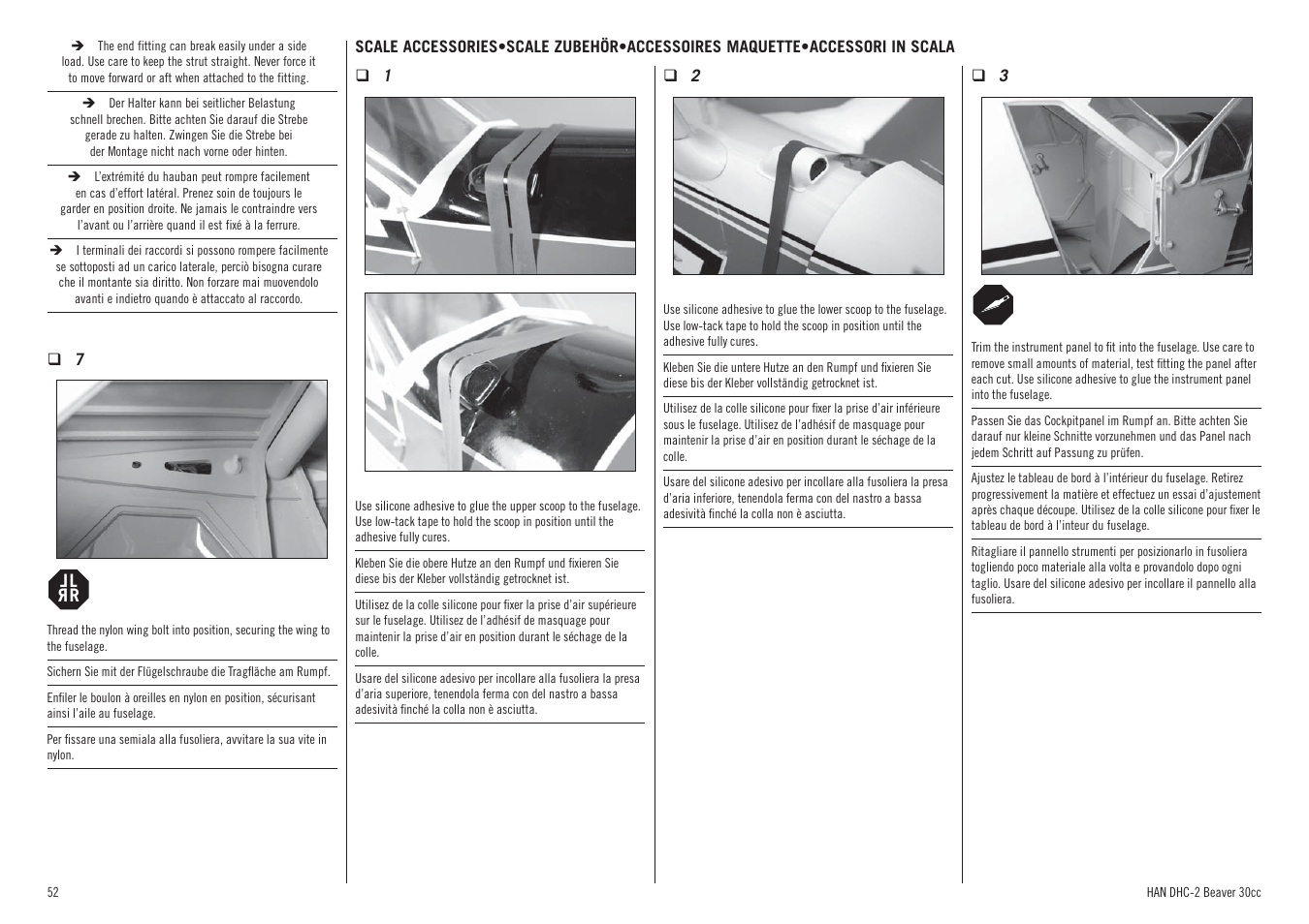 Hangar 9 DHC-2 Beaver 30cc ARF (2 boxes) User Manual | Page 52 / 68