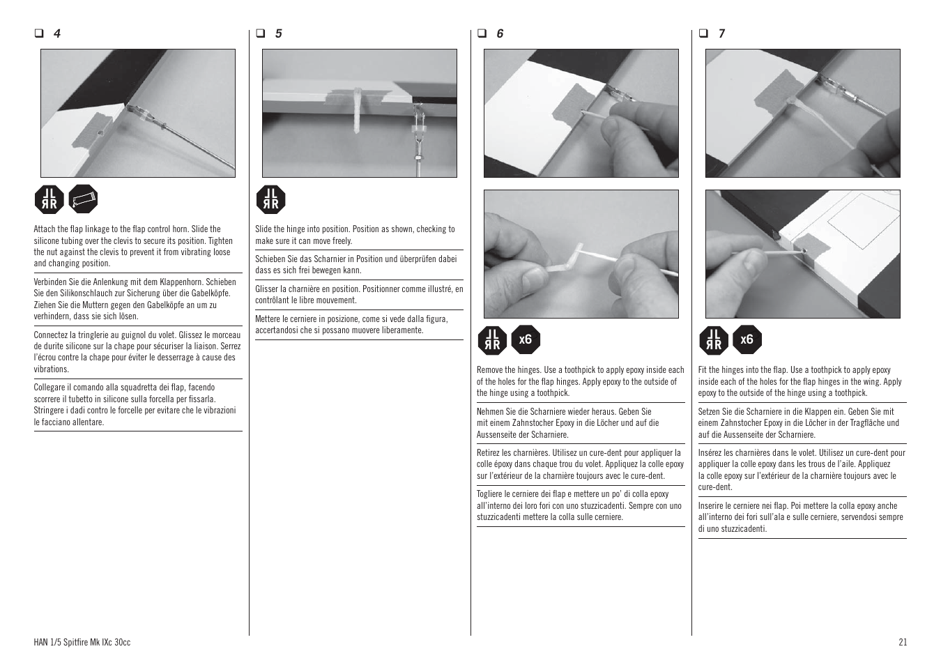 Hangar 9 Spitfire MkIX 30cc ARF User Manual | Page 21 / 76