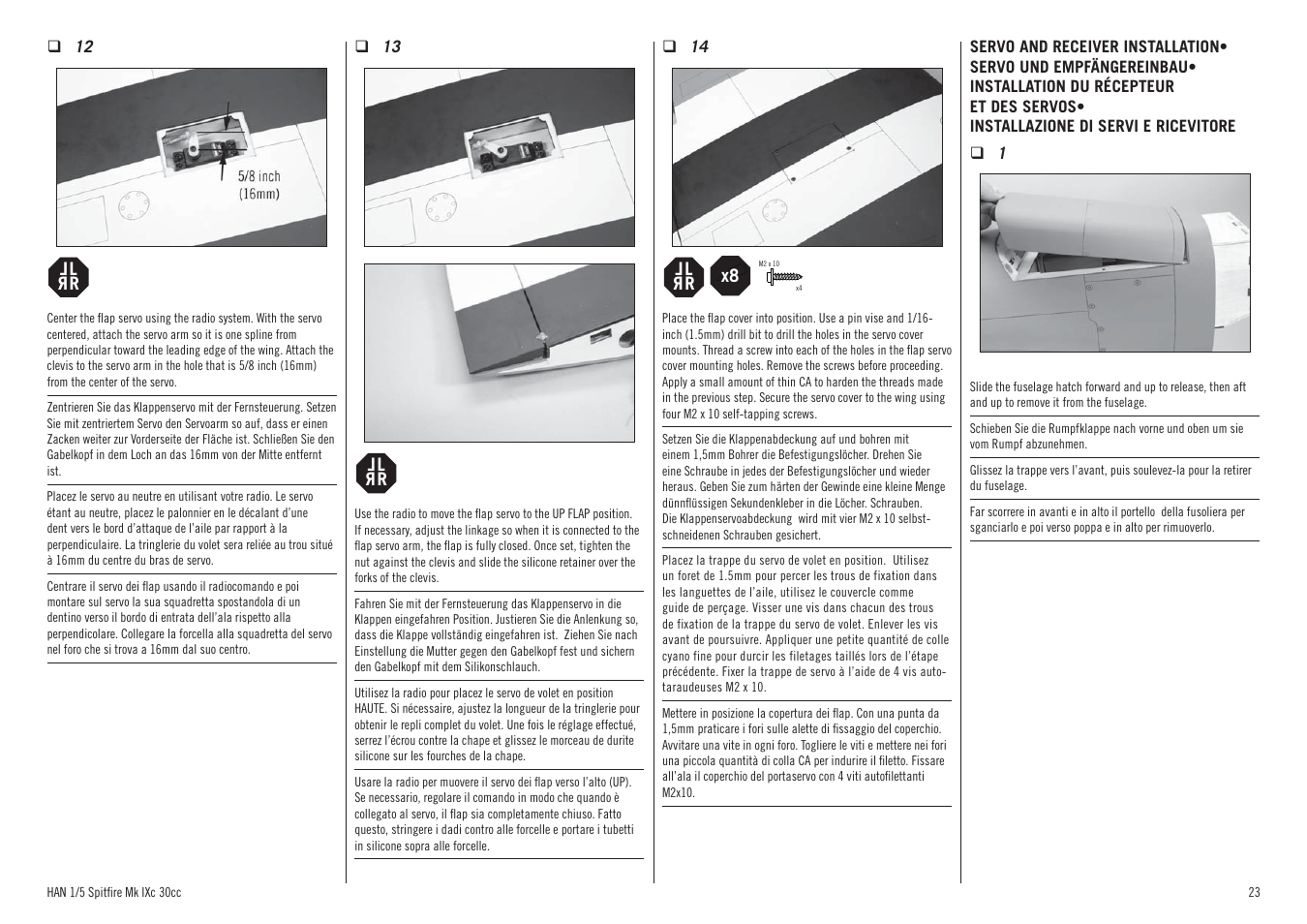 Hangar 9 Spitfire MkIX 30cc ARF User Manual | Page 23 / 76