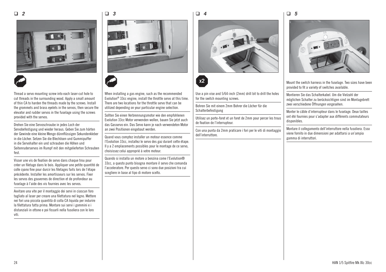 Hangar 9 Spitfire MkIX 30cc ARF User Manual | Page 24 / 76