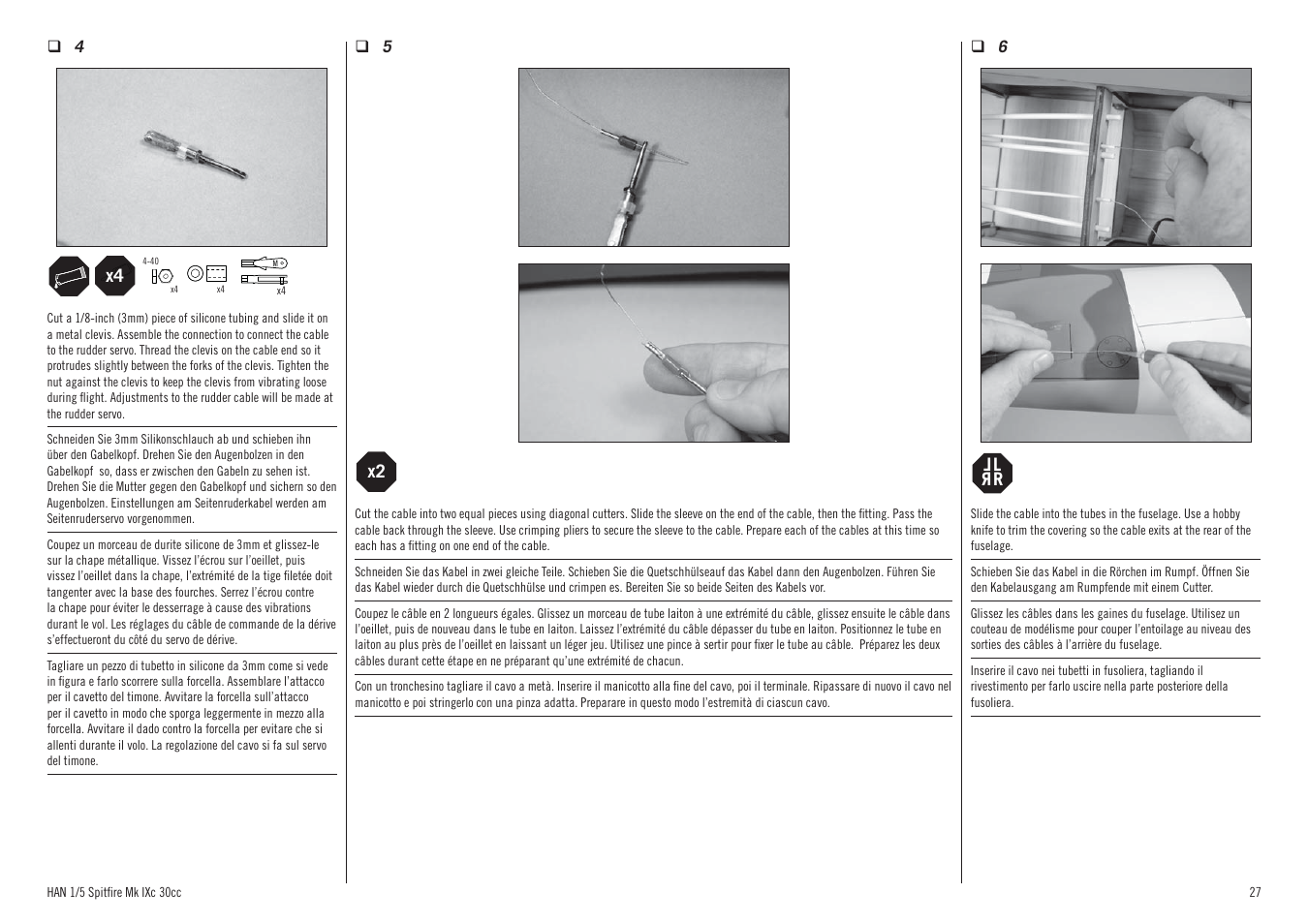 Hangar 9 Spitfire MkIX 30cc ARF User Manual | Page 27 / 76