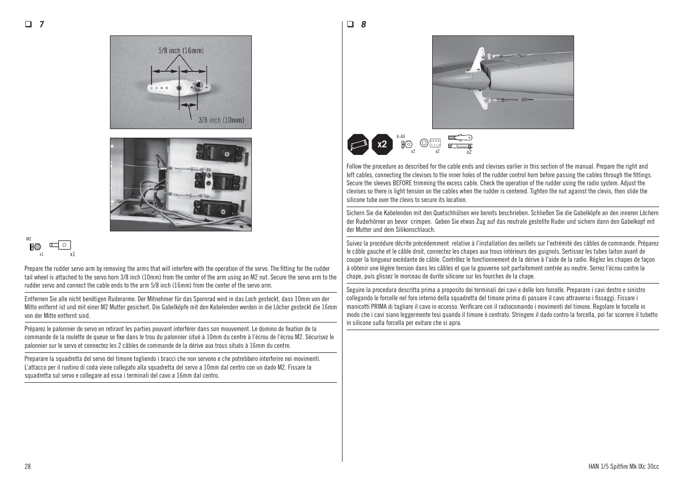 Hangar 9 Spitfire MkIX 30cc ARF User Manual | Page 28 / 76