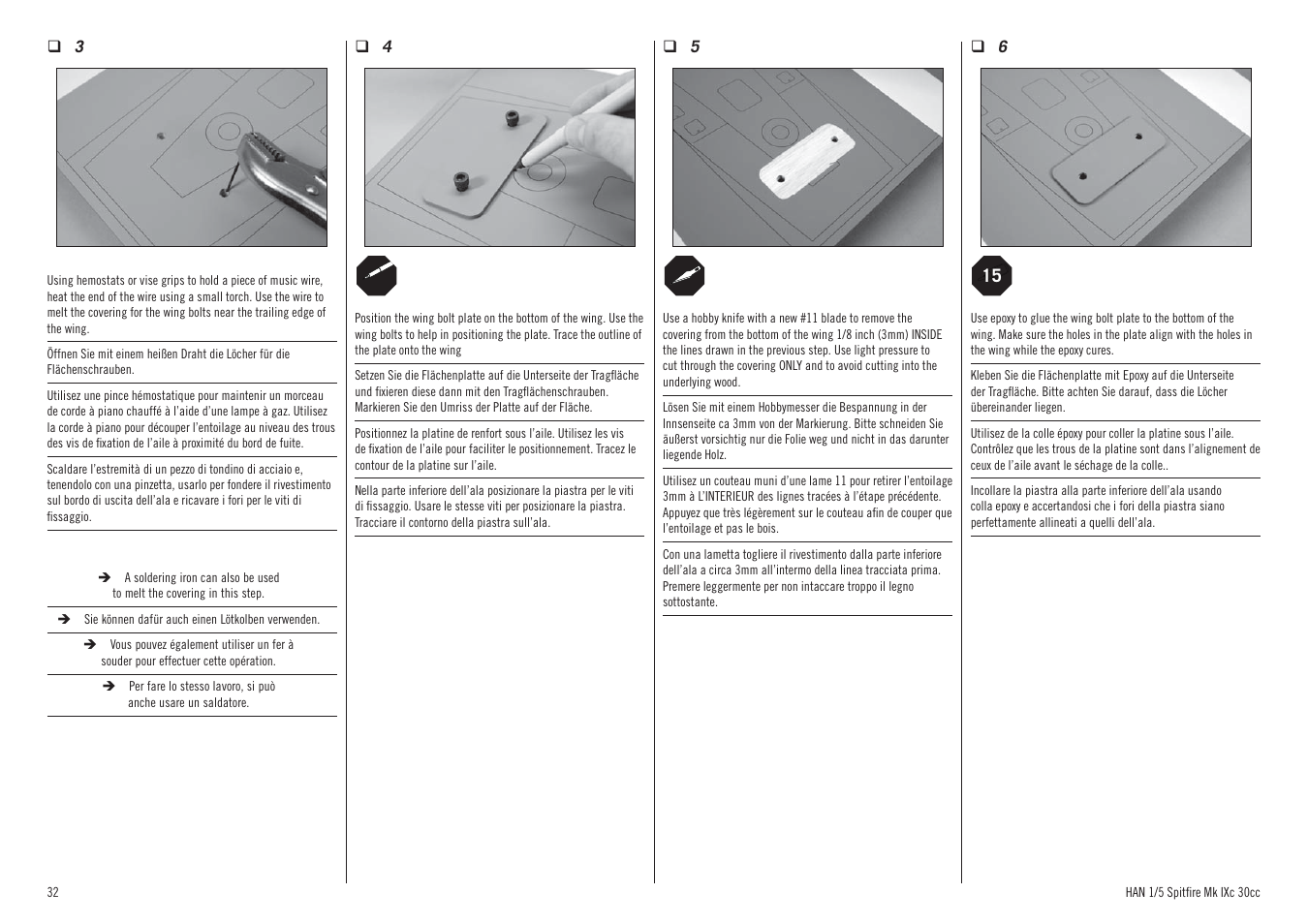Hangar 9 Spitfire MkIX 30cc ARF User Manual | Page 32 / 76