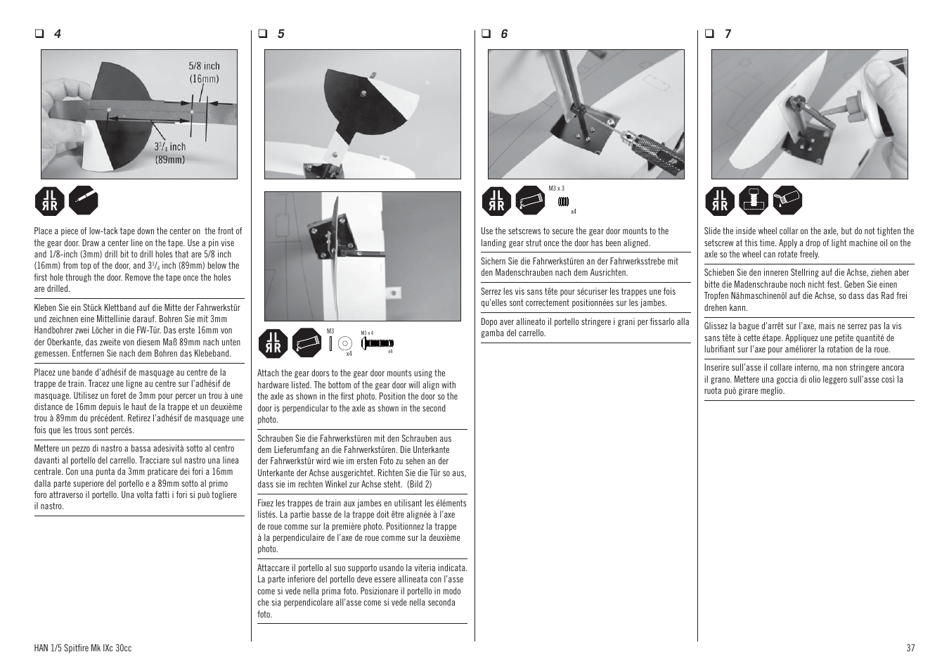 Hangar 9 Spitfire MkIX 30cc ARF User Manual | Page 37 / 76