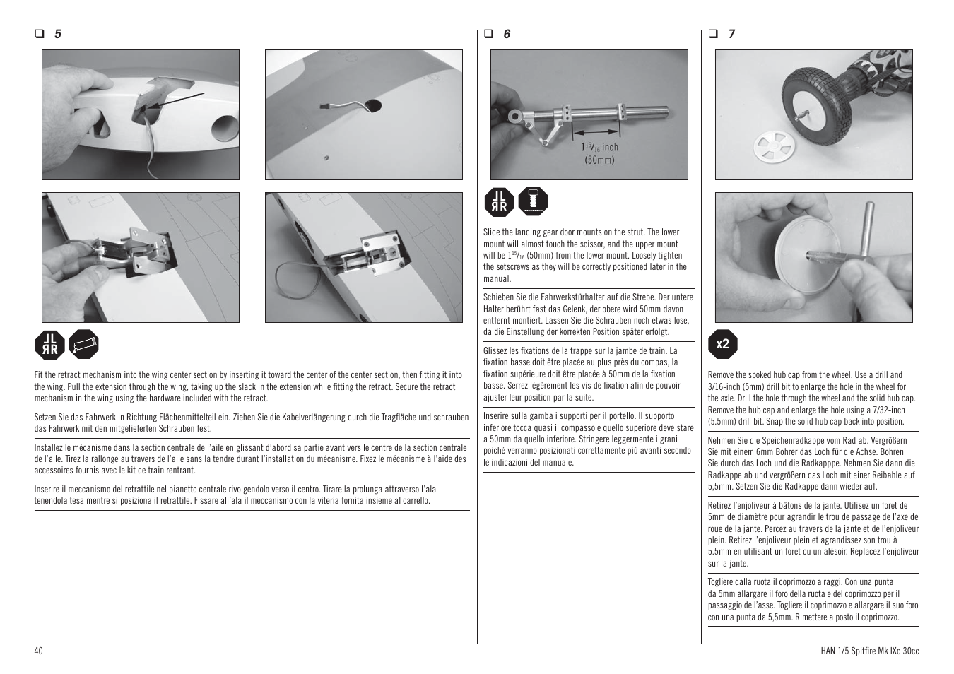 Hangar 9 Spitfire MkIX 30cc ARF User Manual | Page 40 / 76