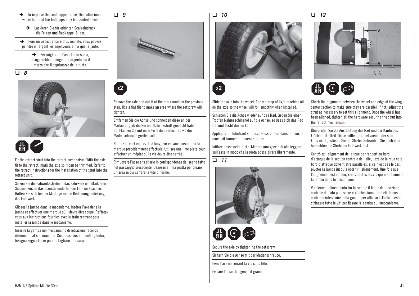 Hangar 9 Spitfire MkIX 30cc ARF User Manual | Page 41 / 76