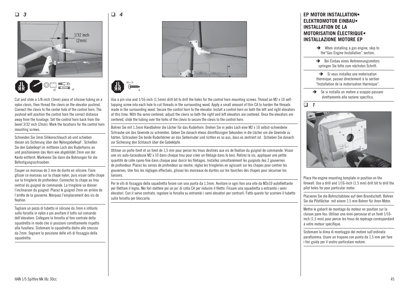 Hangar 9 Spitfire MkIX 30cc ARF User Manual | Page 45 / 76