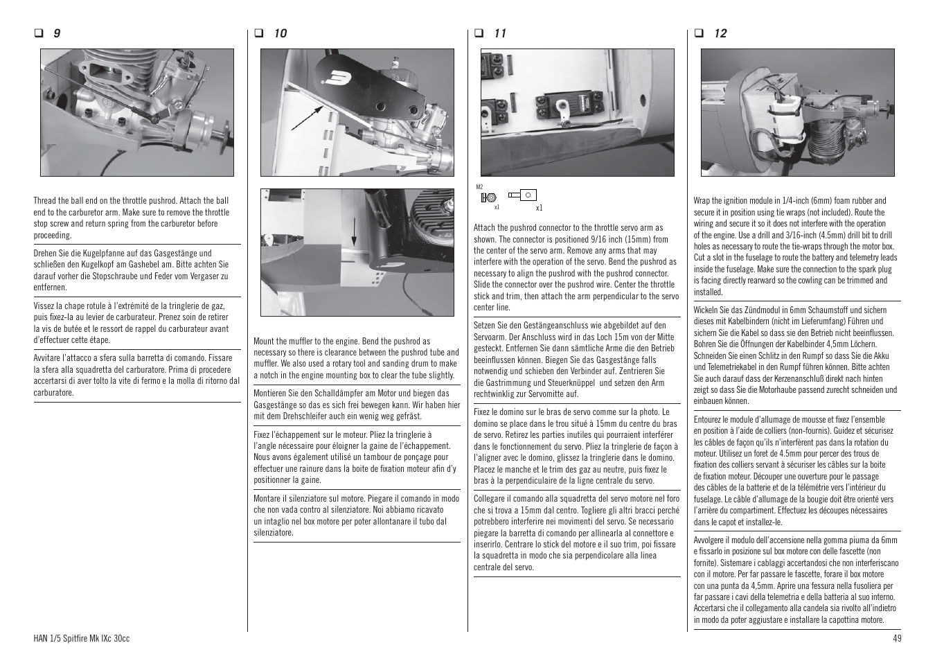 Hangar 9 Spitfire MkIX 30cc ARF User Manual | Page 49 / 76