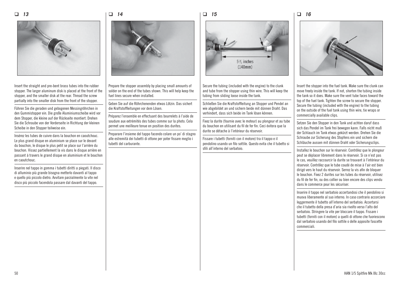 Hangar 9 Spitfire MkIX 30cc ARF User Manual | Page 50 / 76