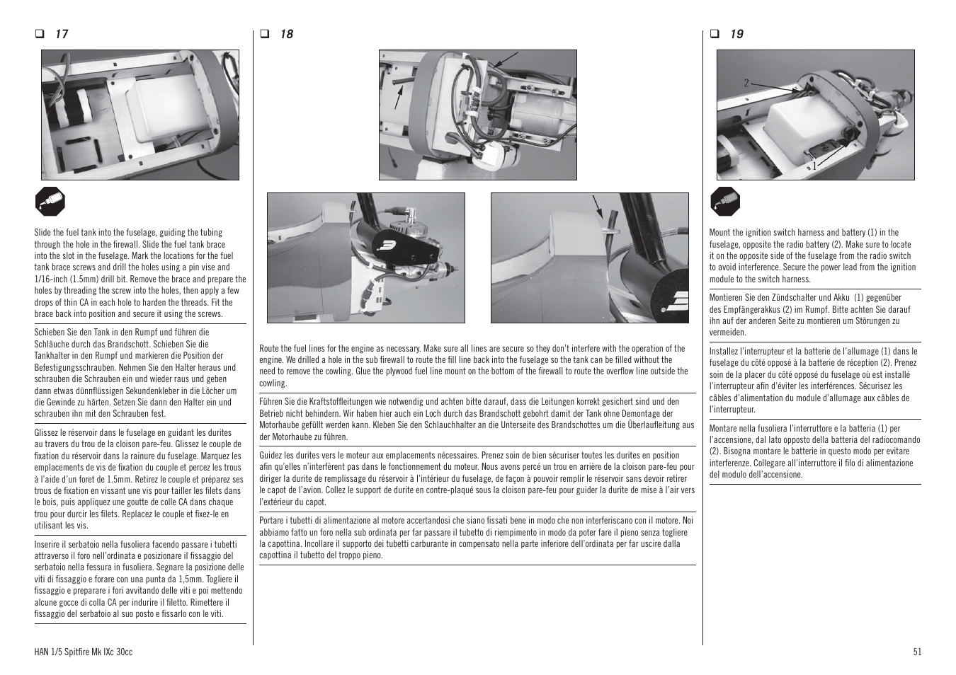 Hangar 9 Spitfire MkIX 30cc ARF User Manual | Page 51 / 76