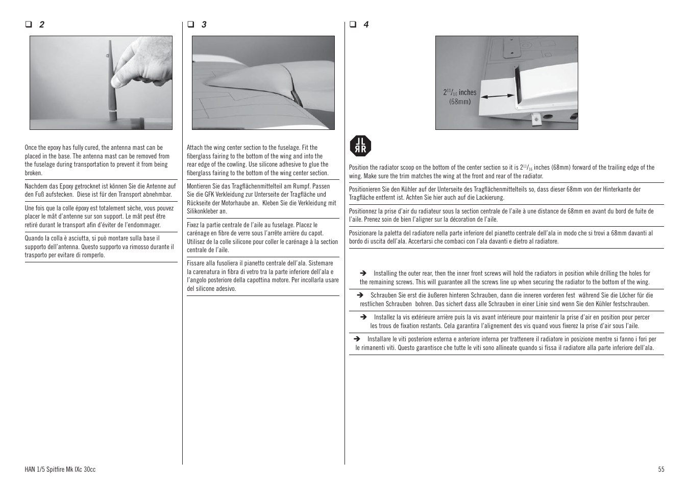 Hangar 9 Spitfire MkIX 30cc ARF User Manual | Page 55 / 76