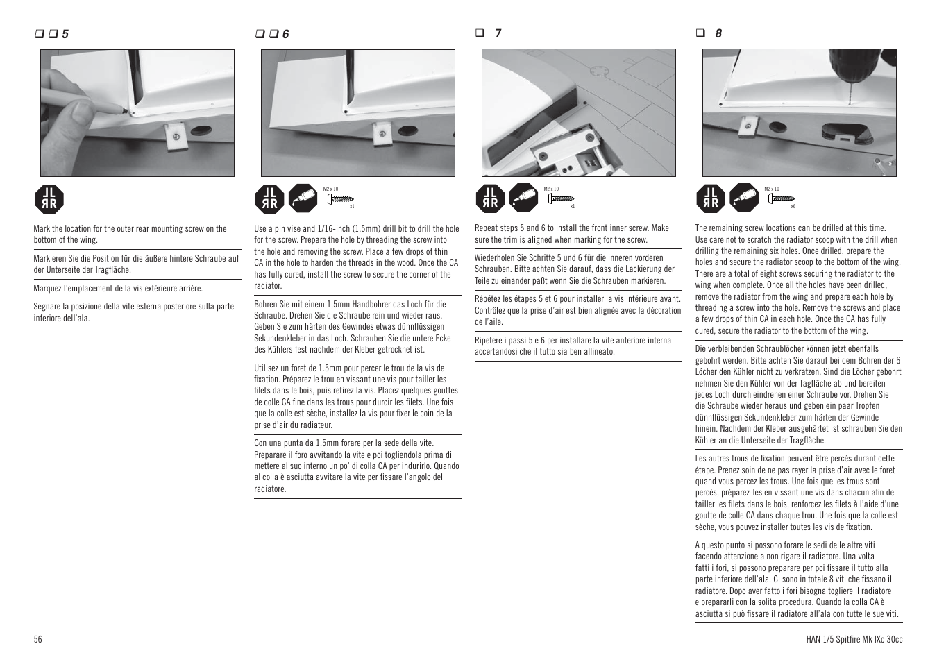 Hangar 9 Spitfire MkIX 30cc ARF User Manual | Page 56 / 76