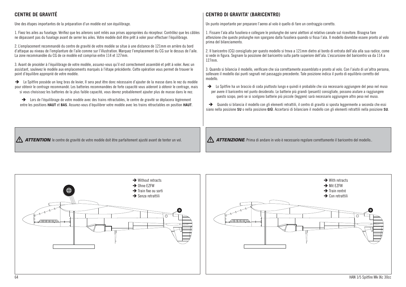 Hangar 9 Spitfire MkIX 30cc ARF User Manual | Page 64 / 76