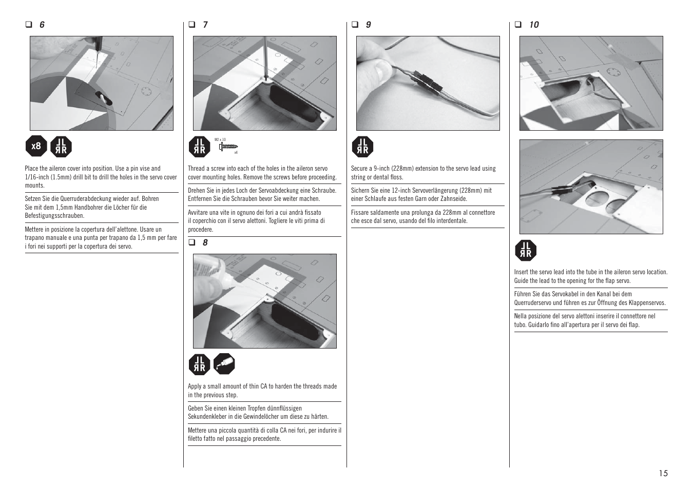 Hangar 9 P-47D-1 Thunderbolt 60 ARF User Manual | Page 15 / 64
