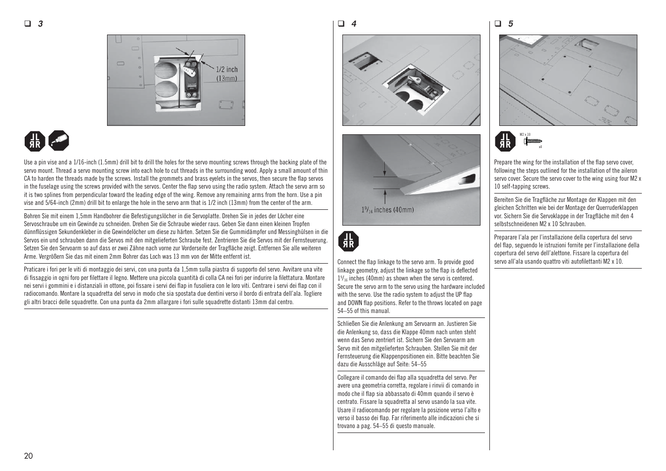Hangar 9 P-47D-1 Thunderbolt 60 ARF User Manual | Page 20 / 64