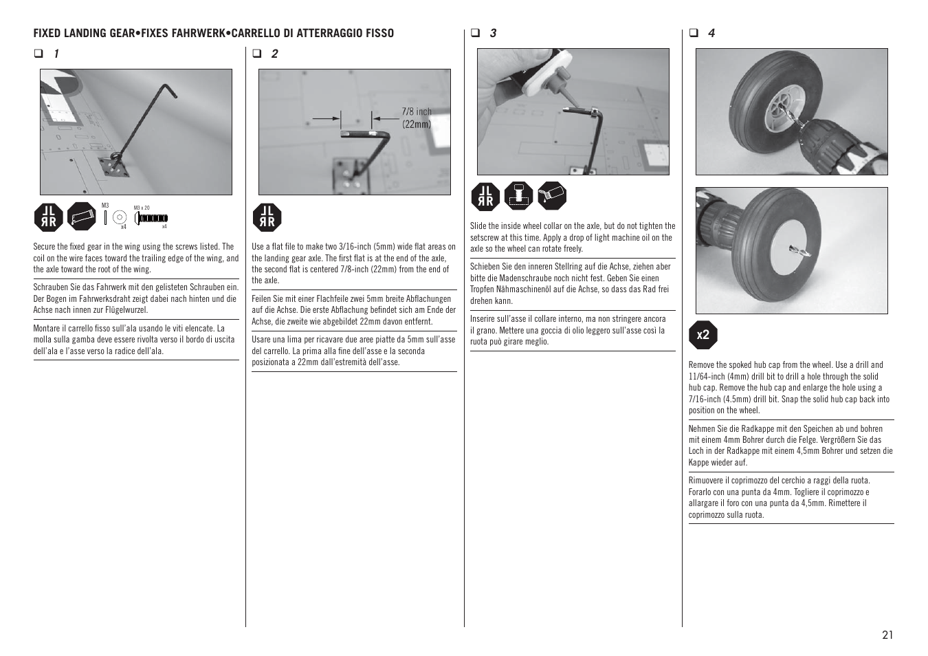 Hangar 9 P-47D-1 Thunderbolt 60 ARF User Manual | Page 21 / 64