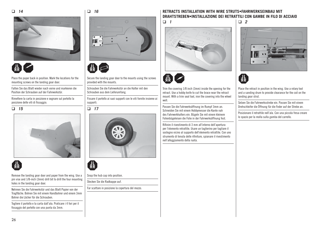Hangar 9 P-47D-1 Thunderbolt 60 ARF User Manual | Page 26 / 64