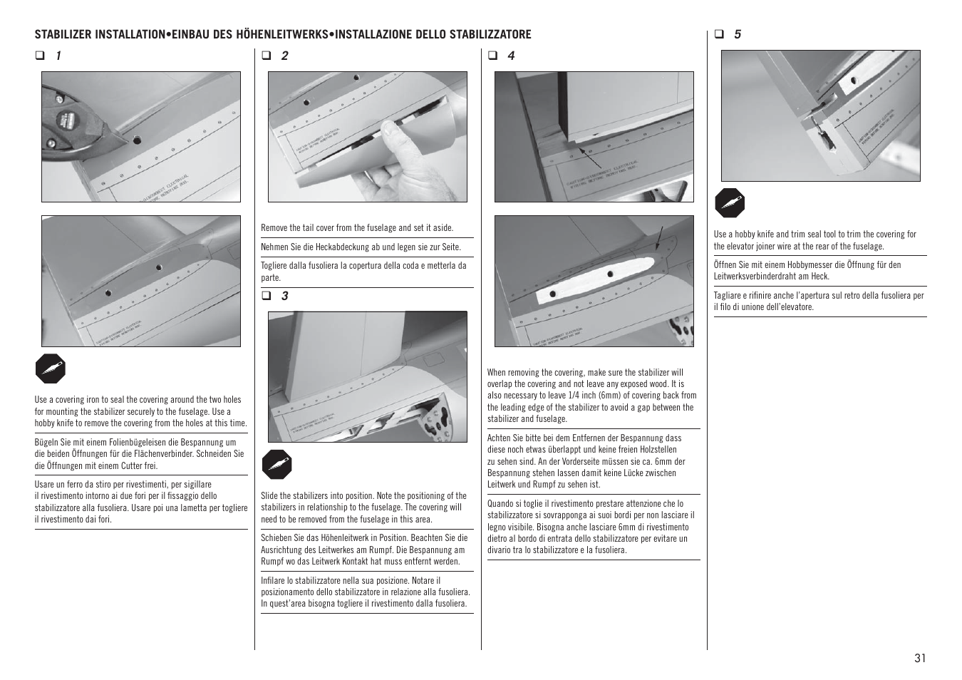 Hangar 9 P-47D-1 Thunderbolt 60 ARF User Manual | Page 31 / 64