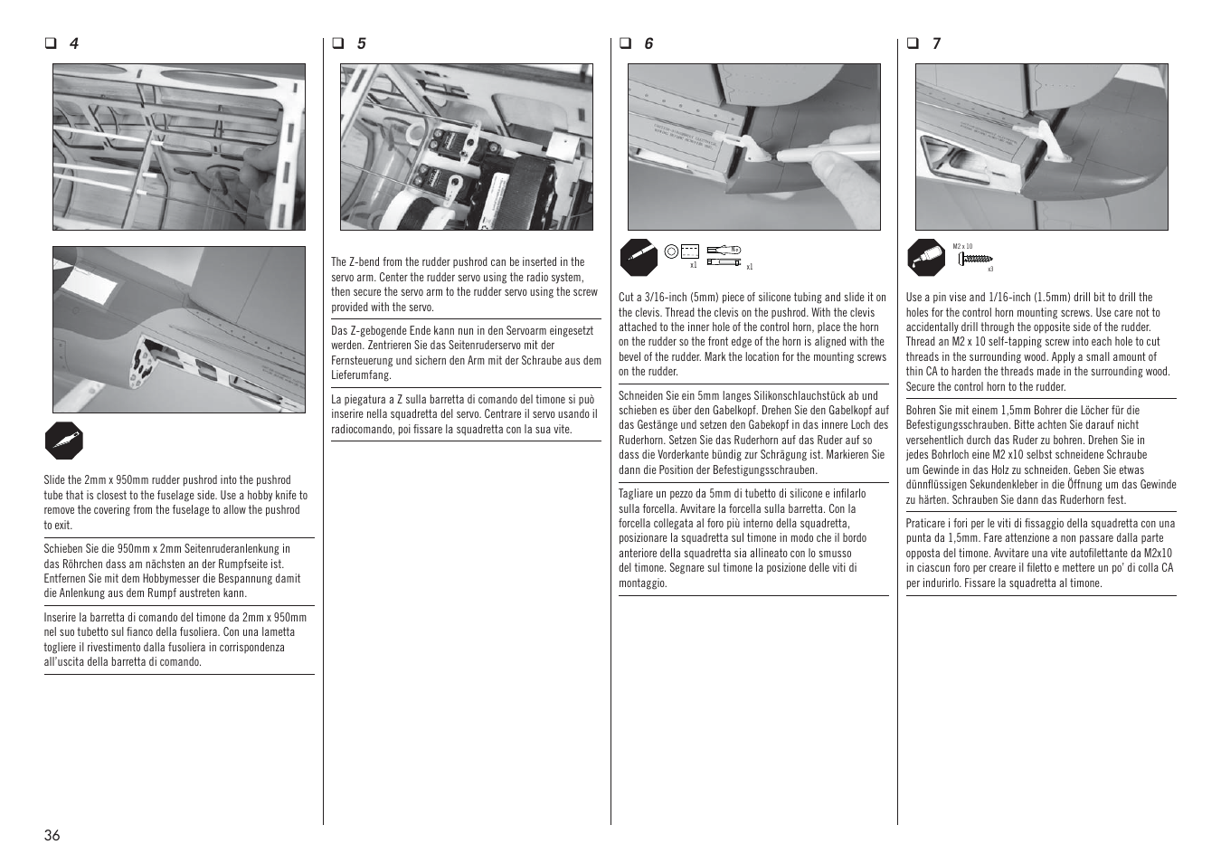 Hangar 9 P-47D-1 Thunderbolt 60 ARF User Manual | Page 36 / 64