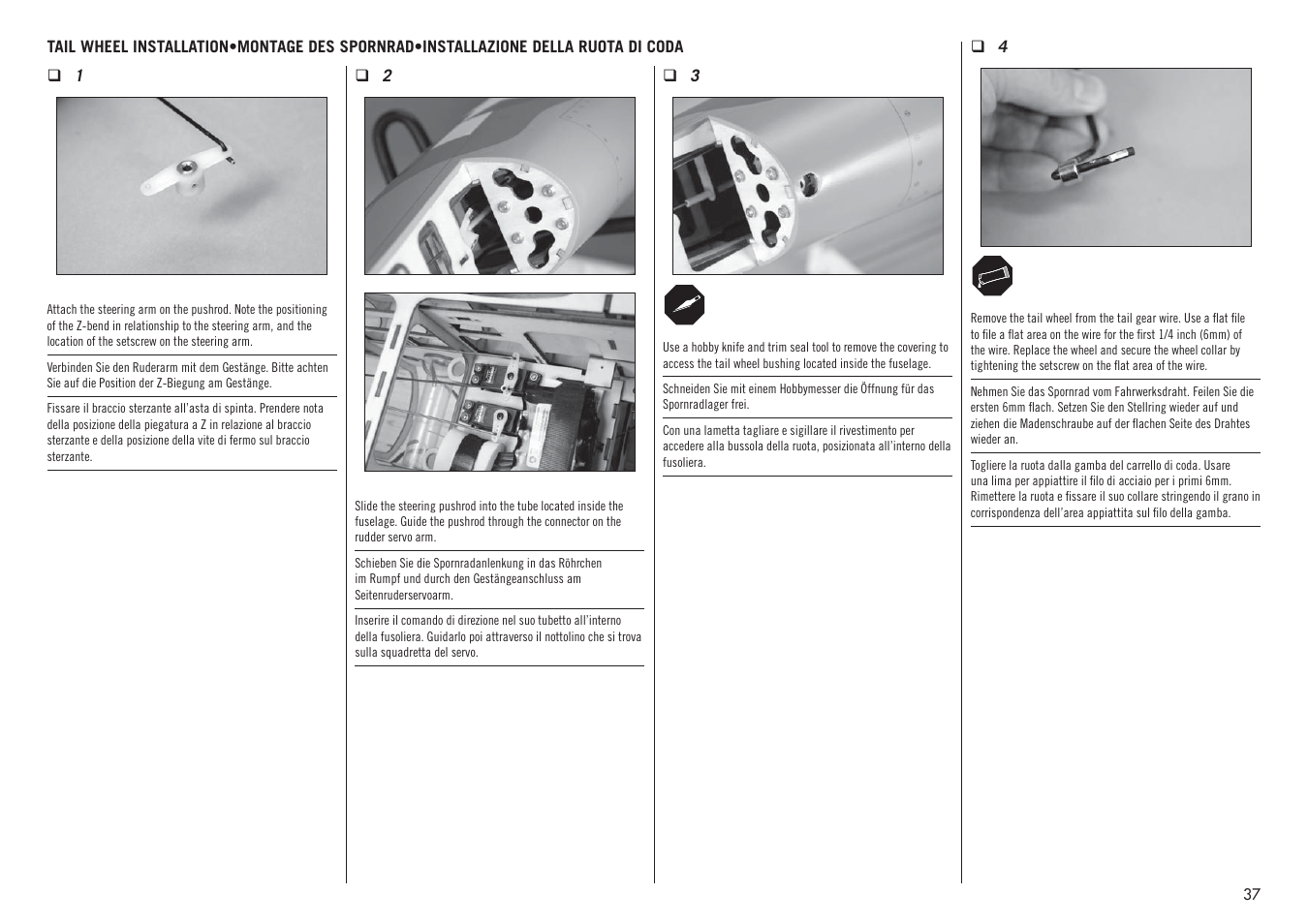 Hangar 9 P-47D-1 Thunderbolt 60 ARF User Manual | Page 37 / 64