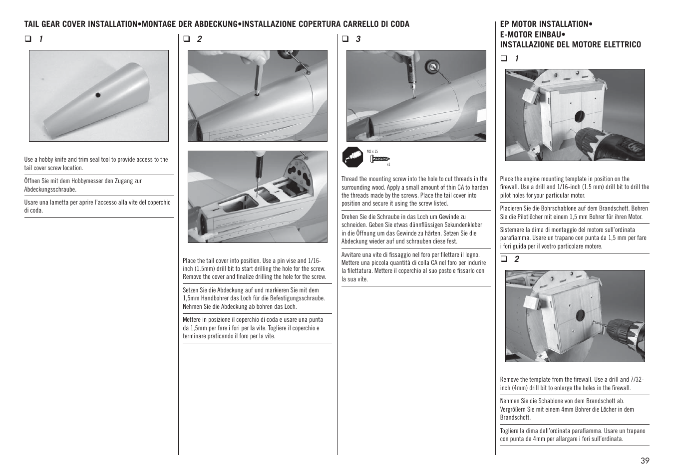 Hangar 9 P-47D-1 Thunderbolt 60 ARF User Manual | Page 39 / 64