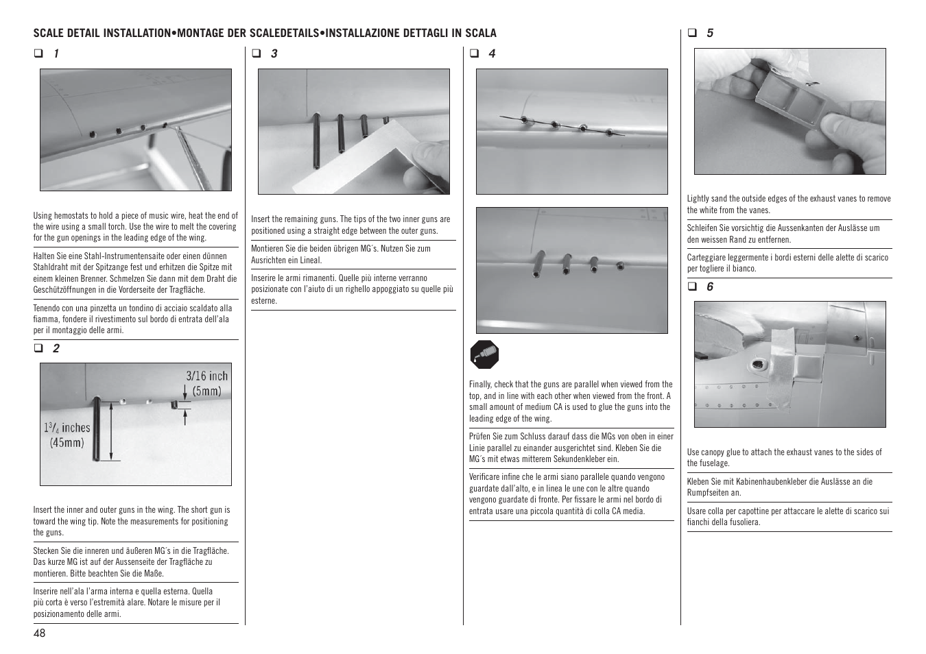 Hangar 9 P-47D-1 Thunderbolt 60 ARF User Manual | Page 48 / 64