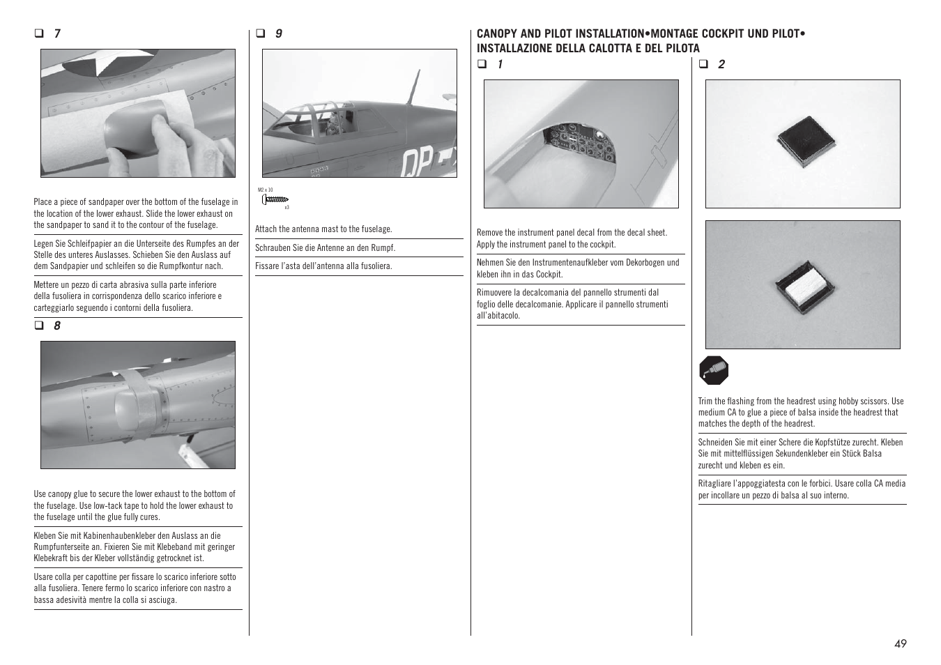 Hangar 9 P-47D-1 Thunderbolt 60 ARF User Manual | Page 49 / 64