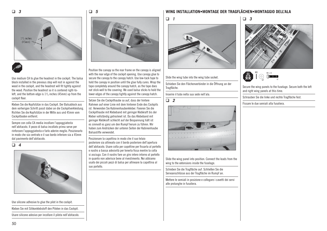 Hangar 9 P-47D-1 Thunderbolt 60 ARF User Manual | Page 50 / 64