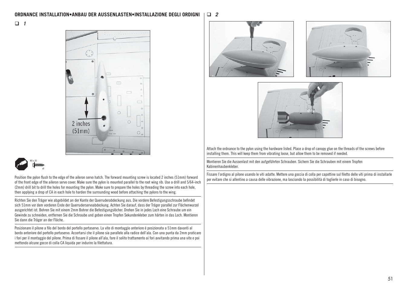 Hangar 9 P-47D-1 Thunderbolt 60 ARF User Manual | Page 51 / 64