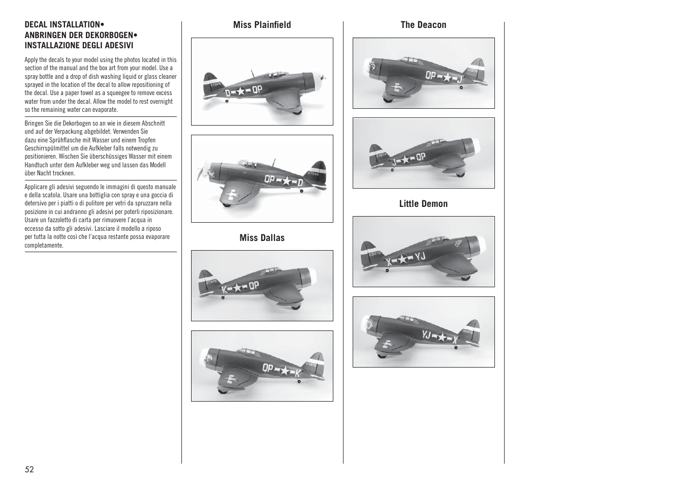 Hangar 9 P-47D-1 Thunderbolt 60 ARF User Manual | Page 52 / 64