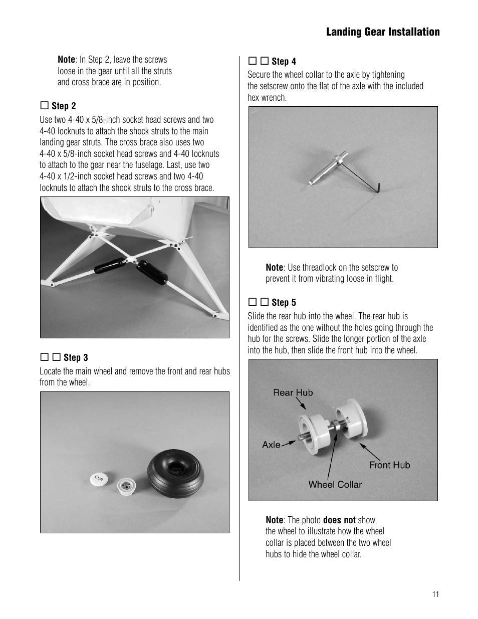 Hangar 9 1/4-Scale J-3 Cub ARF User Manual | Page 11 / 44