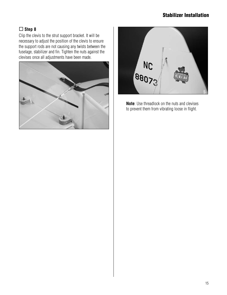 Hangar 9 1/4-Scale J-3 Cub ARF User Manual | Page 15 / 44