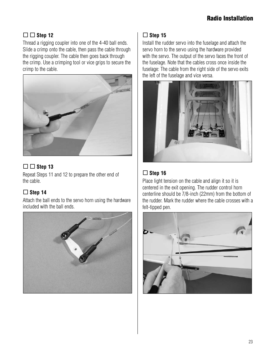 Hangar 9 1/4-Scale J-3 Cub ARF User Manual | Page 23 / 44