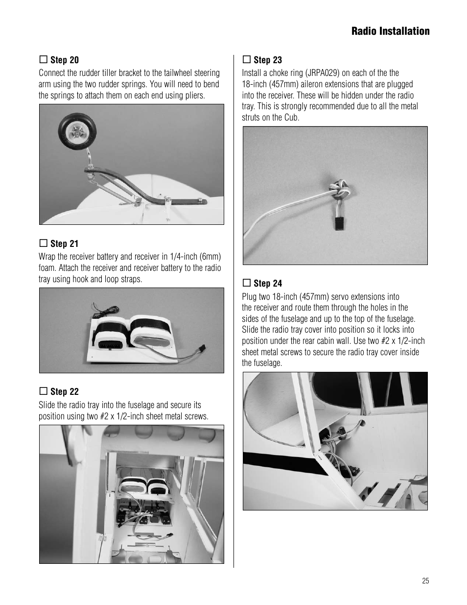 Hangar 9 1/4-Scale J-3 Cub ARF User Manual | Page 25 / 44