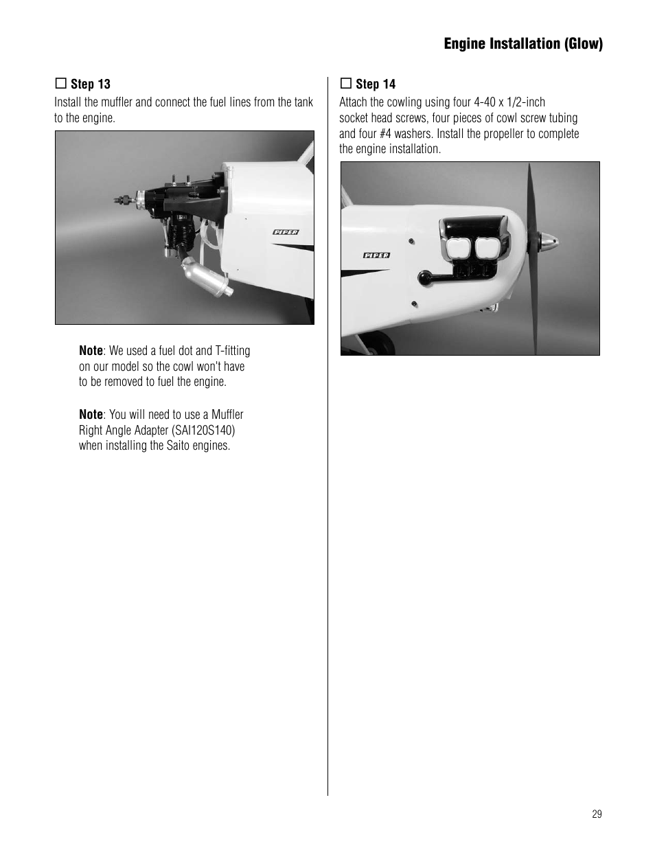 Hangar 9 1/4-Scale J-3 Cub ARF User Manual | Page 29 / 44