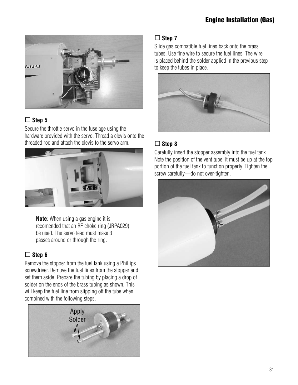 Hangar 9 1/4-Scale J-3 Cub ARF User Manual | Page 31 / 44
