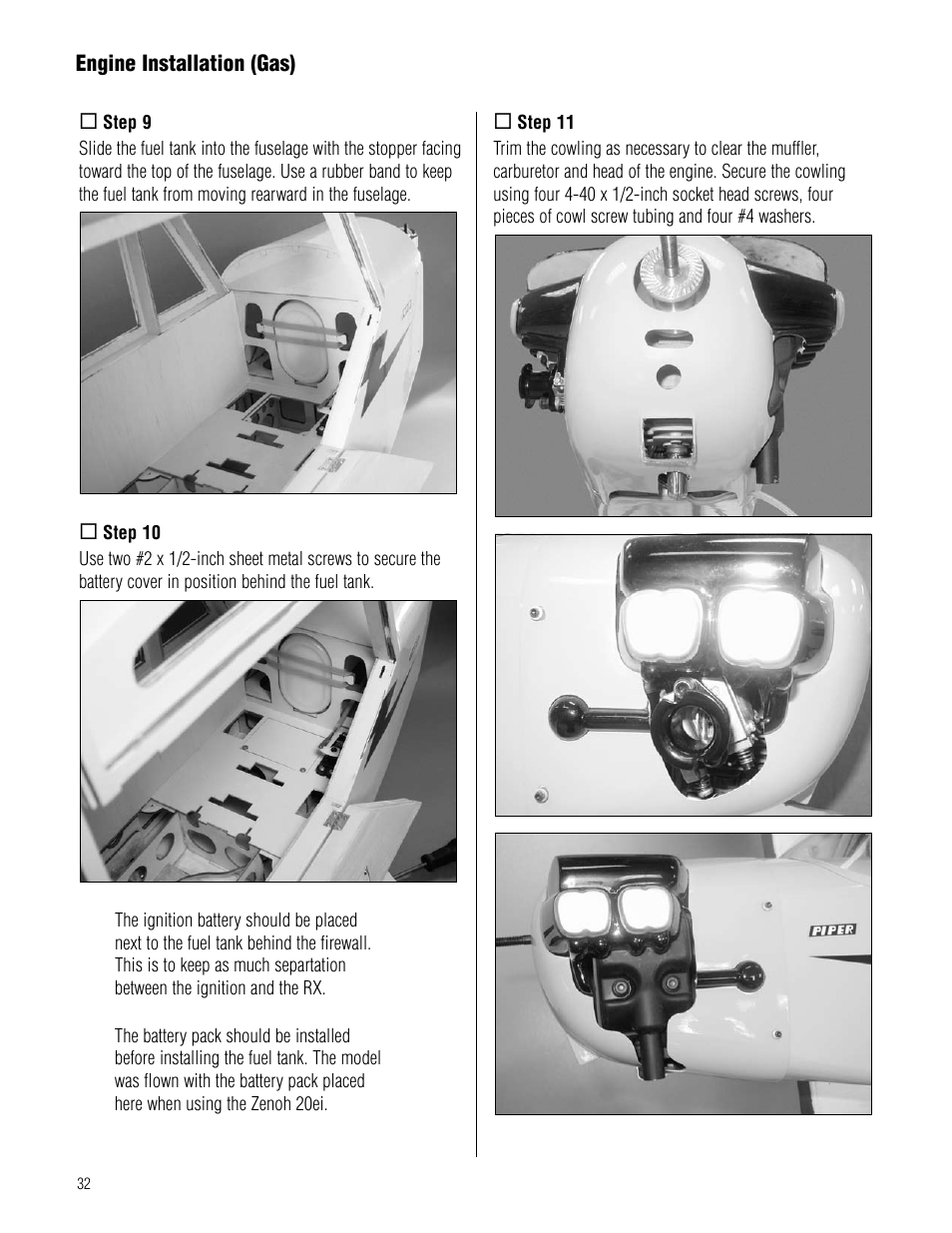 Hangar 9 1/4-Scale J-3 Cub ARF User Manual | Page 32 / 44
