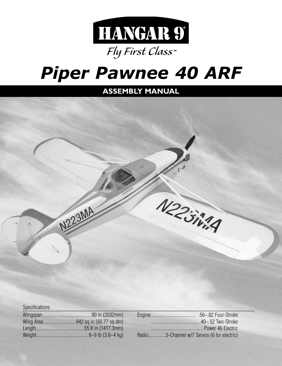 Hangar 9 Piper Pawnee 40 ARF User Manual | 52 pages