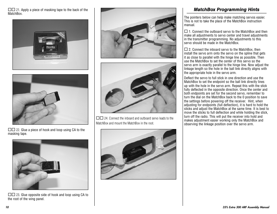 Hangar 9 35% Extra 300 ARF (3 Boxes) User Manual | Page 10 / 44