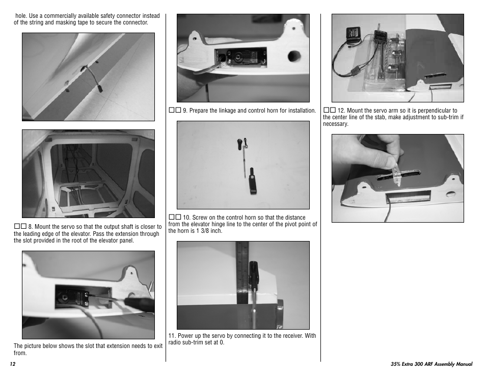 Hangar 9 35% Extra 300 ARF (3 Boxes) User Manual | Page 12 / 44