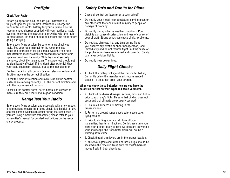 Hangar 9 35% Extra 300 ARF (3 Boxes) User Manual | Page 39 / 44