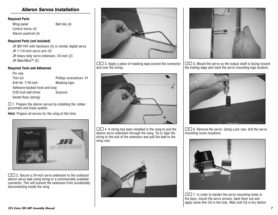 Hangar 9 35% Extra 300 ARF (3 Boxes) User Manual | Page 7 / 44