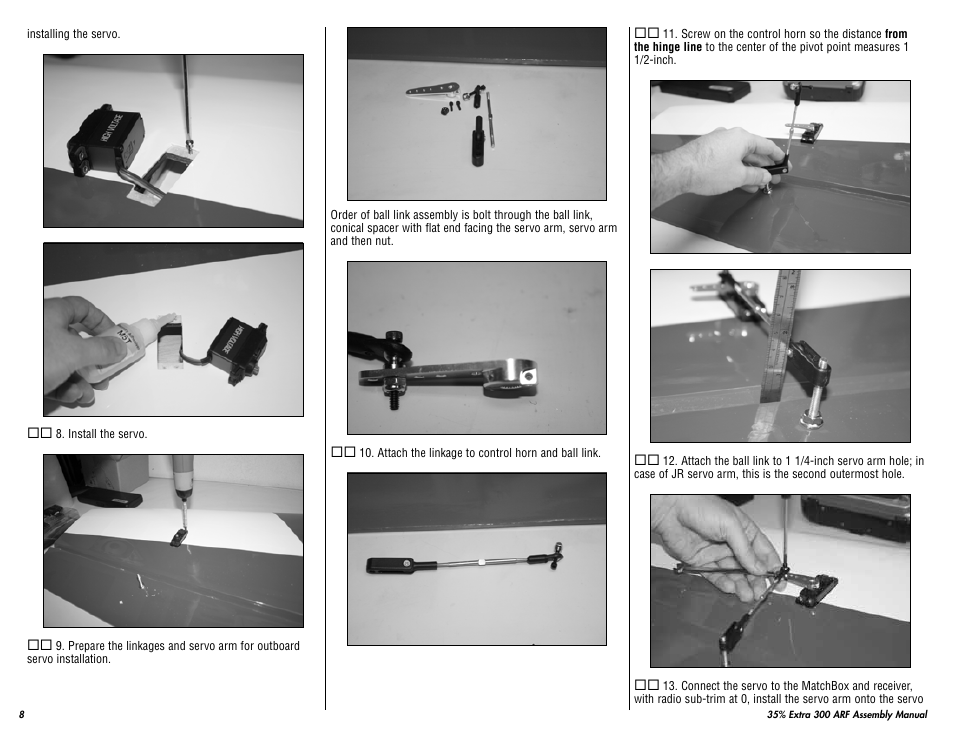 Hangar 9 35% Extra 300 ARF (3 Boxes) User Manual | Page 8 / 44