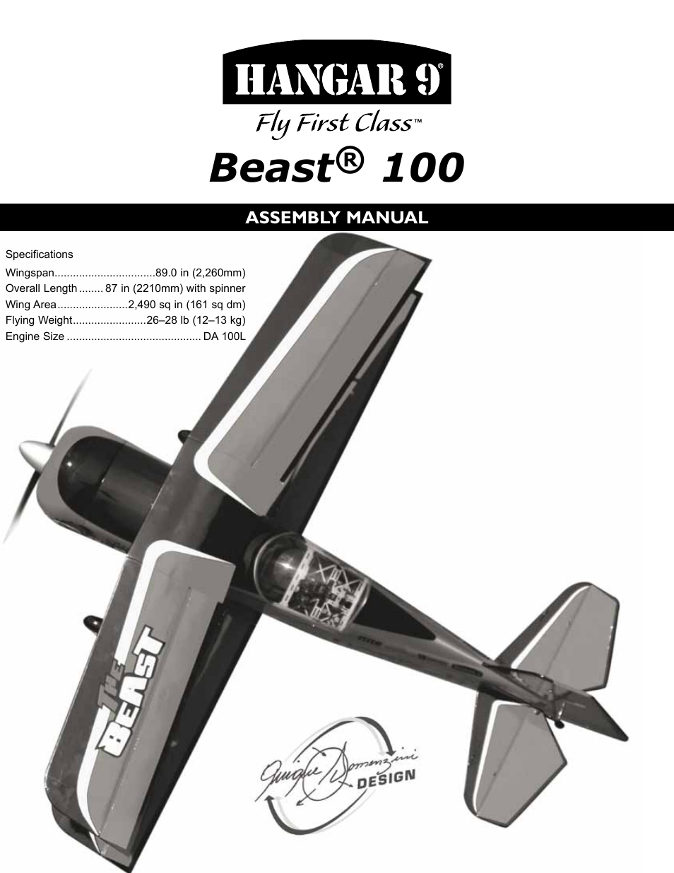 Hangar 9 Beast 100cc ARF User Manual | 70 pages