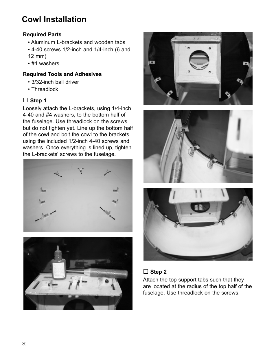 Cowl installation | Hangar 9 Beast 100cc ARF User Manual | Page 30 / 70